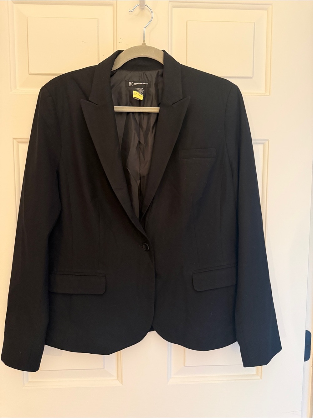 INC International Concepts Black Single-Button Tailored Blazer